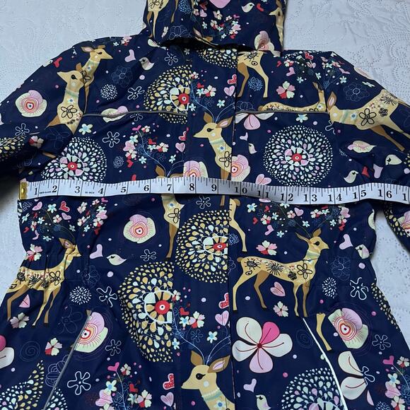 NWT Resogaa Fleece Lined Rain Jacket with Hood Size 140 - Picture 8 of 8